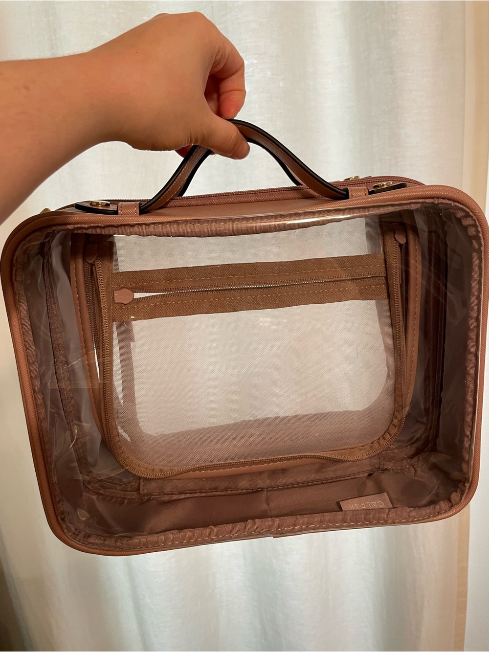 EUC Large Calpak Cosmetic Case in Mauve